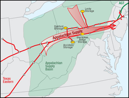 Map of Spectra Energy's TEAM Expansion ProgramCompliments of -Spectra Energy