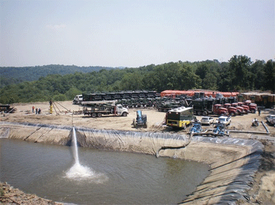Marcellus frac fresh water impoundment in Greene Co., PennsylvaniaPhoto courtesy of Energy Corp. of America