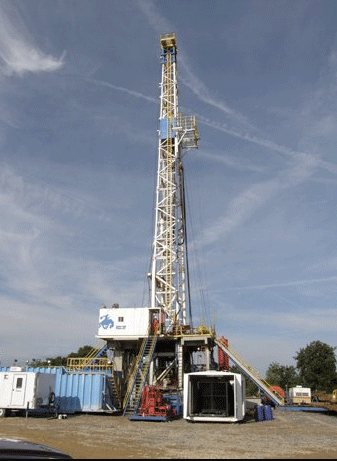 Horizontal Drilling Rig - Greene Co., PA. Photo courtesy of Energy Corp. of America